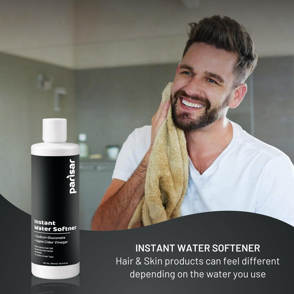 Parisar Instant Water Softener for Home & Bath 300ml (Pack of 1)| Hard Water Softener Liquid | pH Balanced Formula | For Softer Skin & Smoother Hair