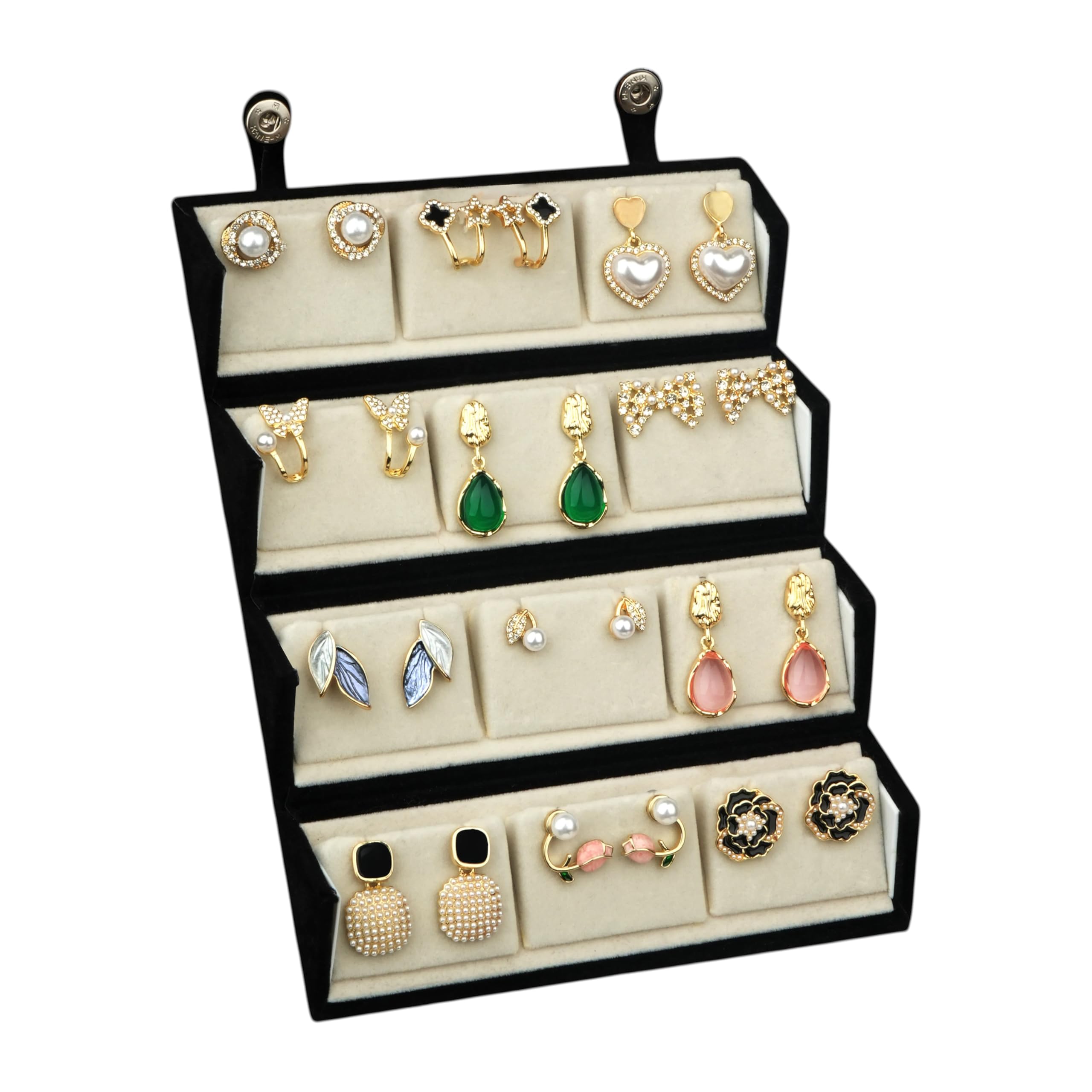 MakeYourGift Pretty Pairings 12 Pairs Earrings Set for Women with Jewellery Box | Stylish Stud, Pearl, Drop & Designer Earrings | Premium Gift Set for Girls | Birthday, Anniversary, Engagement