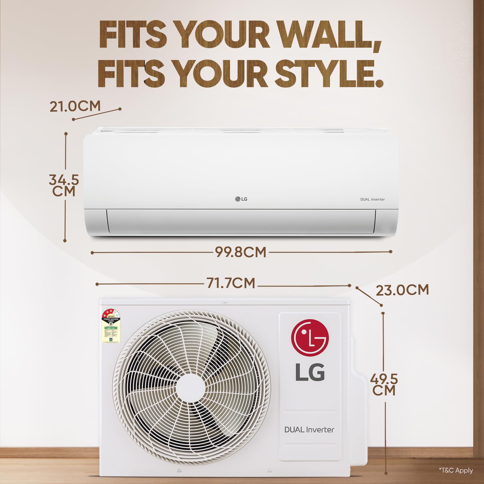 LG 1.5 Ton 3 Star, Hot & Cold AC for All Season, DUAL Inverter Split AC (Copper, Convertible 5-in-1, VIRAAT Mode, 4 Way Air Swing, HD Filter with Anti-Virus Protection, US-H19BNXE, White)