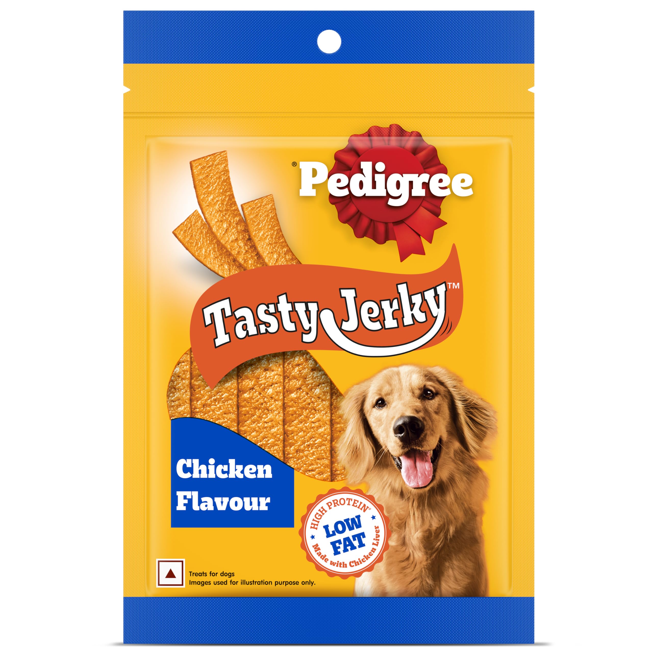 Pedigree Tasty Jerky Dog Treat, Chicken Flavour, 70g Jerky-style Treats for Bonding, Low-fat and Rich-protein* Dog Treat