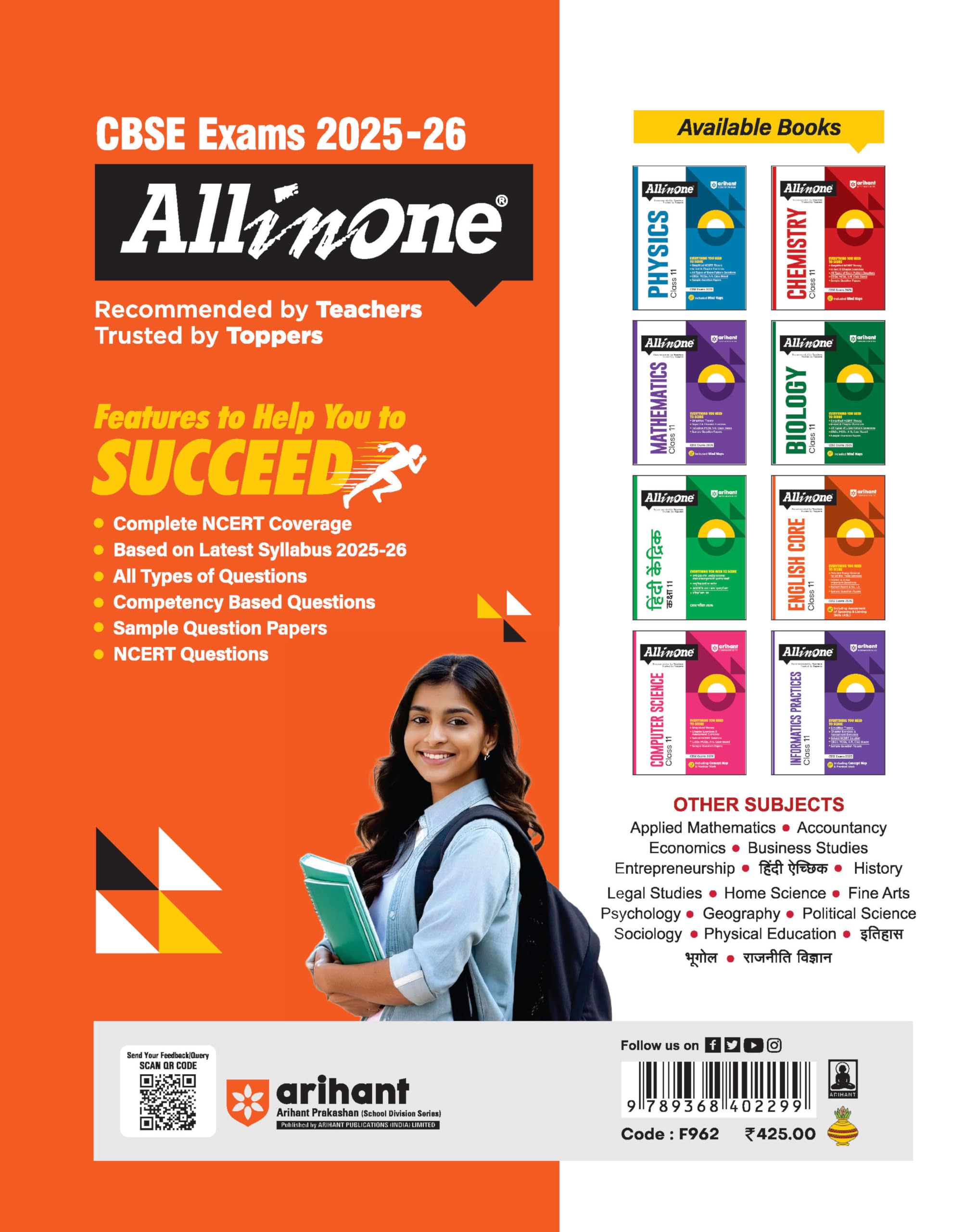 Arihant All in One English Core Class 11 for CBSE Exams 2025-26 | Revised Edition as per latest syllabus | Detailed Study Material for all Three ... of Speaking & Listening Skills (ASL)