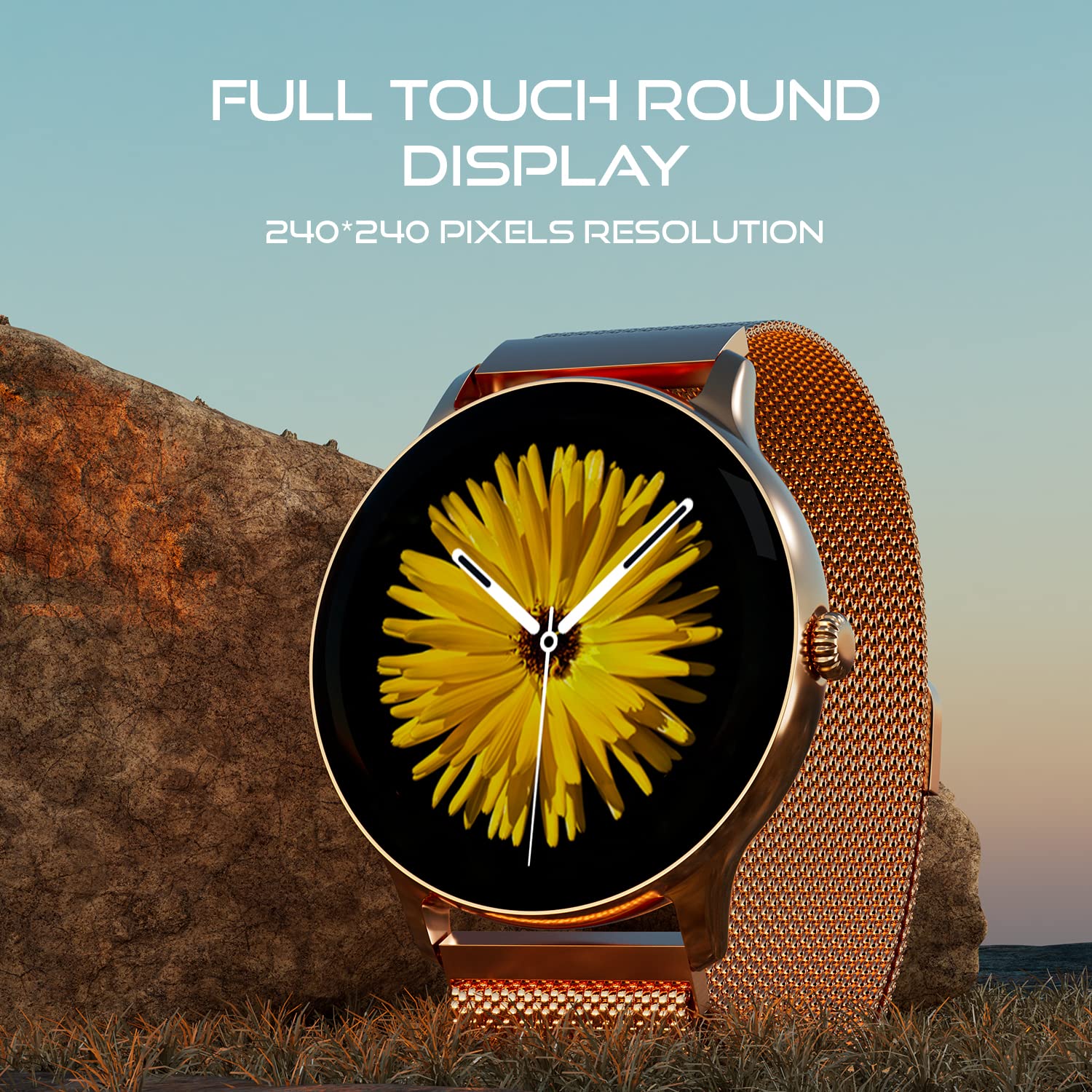 Fire-Boltt Phoenix Ultra Smart Watch 1.39" HD Display, Bluetooth Calling, AI Voice Assistant, 120 Sports Modes, IP67 Waterproof, SpO2 Monitor Smart Watch for Man & Woman - Gold