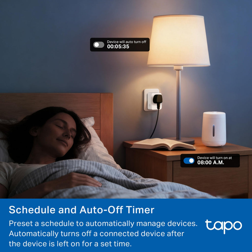 Tapo P116M 6A Mini Wi-Fi Smart Plug, Energy Monitoring & 4-Way Safety Protection | Compatible with Alexa, Google Home, Apple Home, Samsung SmartThings via Matter | Ideal for Small Appliances