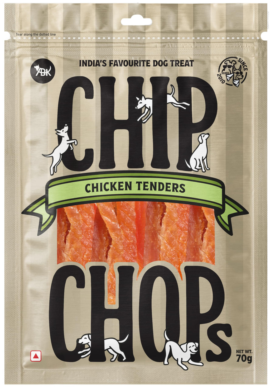 Chip Chops Chicken Tenders Slice Dog Treats | High Protein, Low Fat, Crunchy & Tasty Dry Treats | Optimum Health Formula, Healthy & Easily Digestible Snack for All Life Stages – 70g