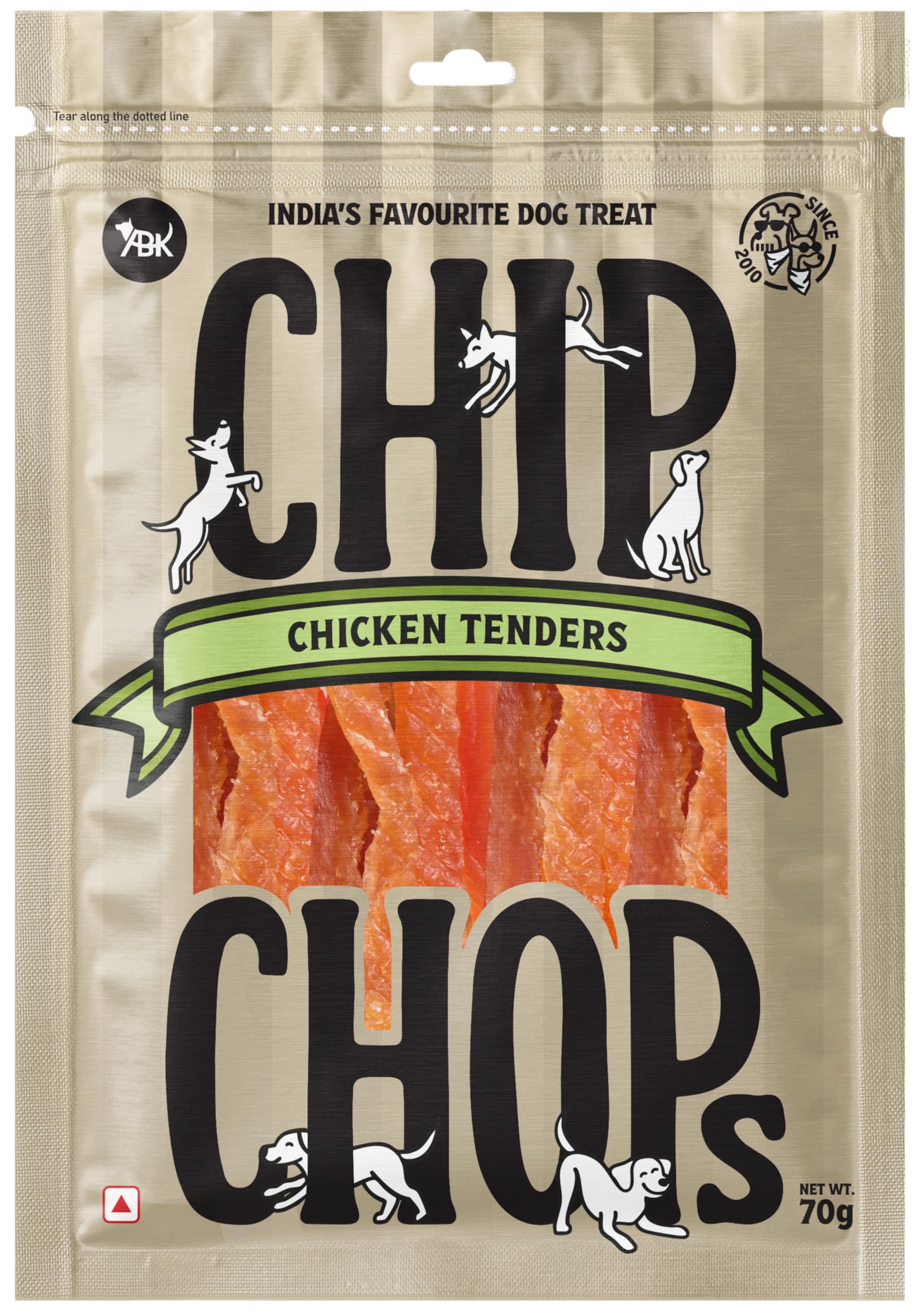 Chip Chops Chicken Tenders Slice Dog Treats | High Protein, Low Fat, Crunchy & Tasty Dry Treats | Optimum Health Formula, Healthy & Easily Digestible Snack for All Life Stages – 70g