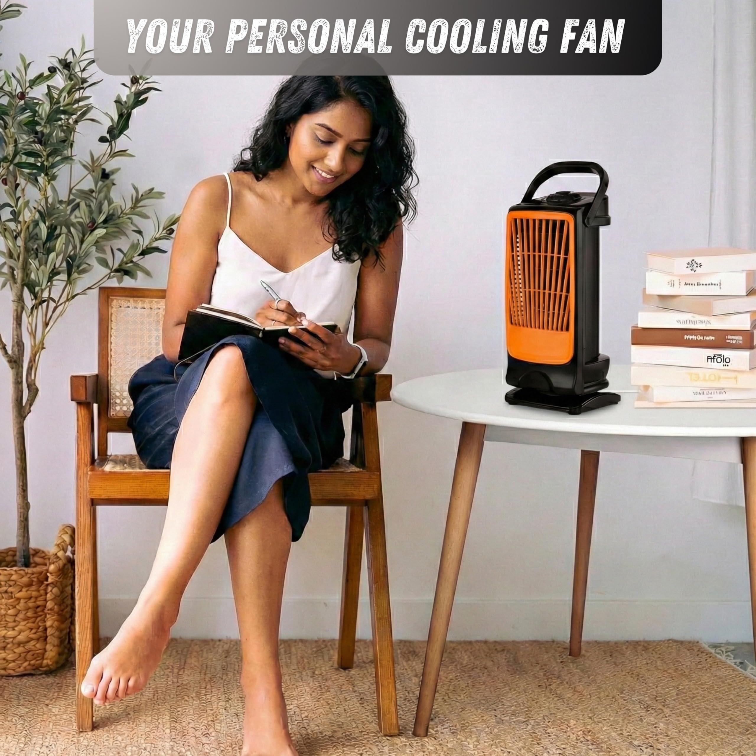 Ekvira Aura High Speed Cooling Fan NEW | High Speed Tower Fan | 120° Oscillation | 3 Speed Single-Knob Control | Bladeless Safe Design | 1 Year Warranty | Portable Table Fan for Home Office Kitchen