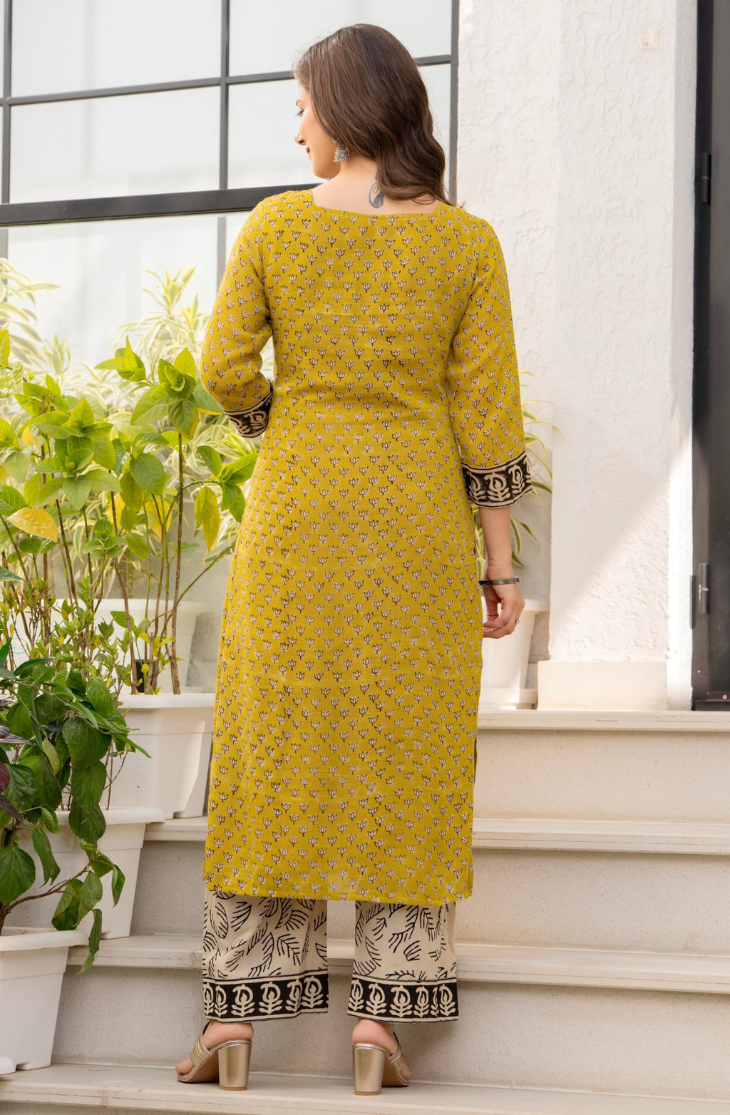 Amayra Women's Pure Cotton Straight Kurta Set with Palazzo Pants & Dupatta|Ethnic wear|Kurta Set for Women(TCK737-N,Yellow,S)