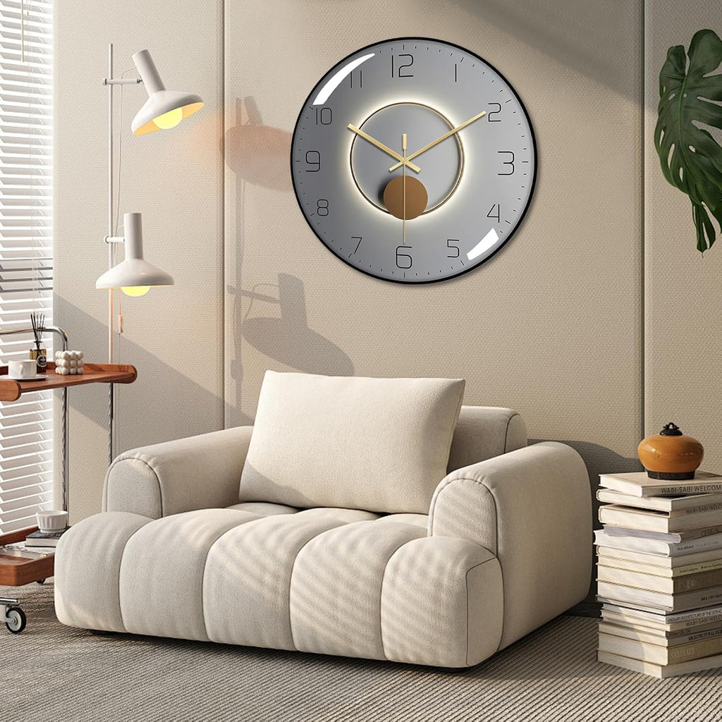 TEKCOOL Wall Clock 12" Silent Quartz Decorative Wall Clock Non-Ticking Classic Digital Clock Battery Operated Round Easy to Read Handheld Complete Home/Kitchen/Bedroom(407)'