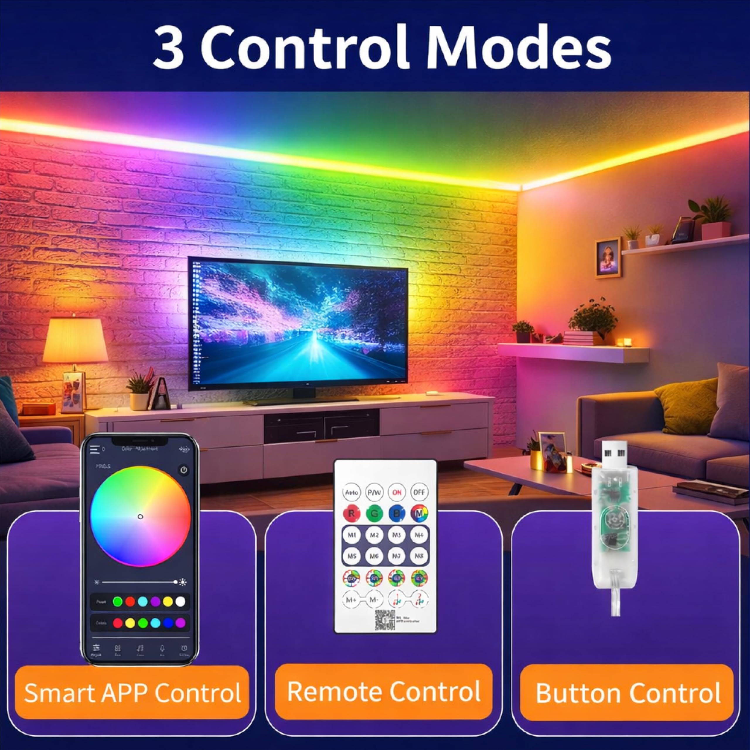 Forus 5M Smart RGB Neon LED Strip Light with App & Remote, Music Sync Rope Light, 16M Colors, RGB IC Strip Lights for Room, Gaming, TV Backlight, Party & Home Decoration, Diwali Decor| 3M Warranty-1Pc