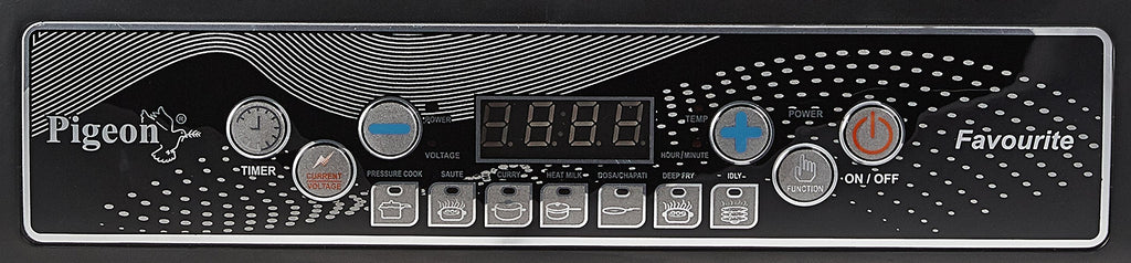 Pigeon By Stovekraft Favourite 1800-Watt Induction Cooktop, Crystal Glass, Black