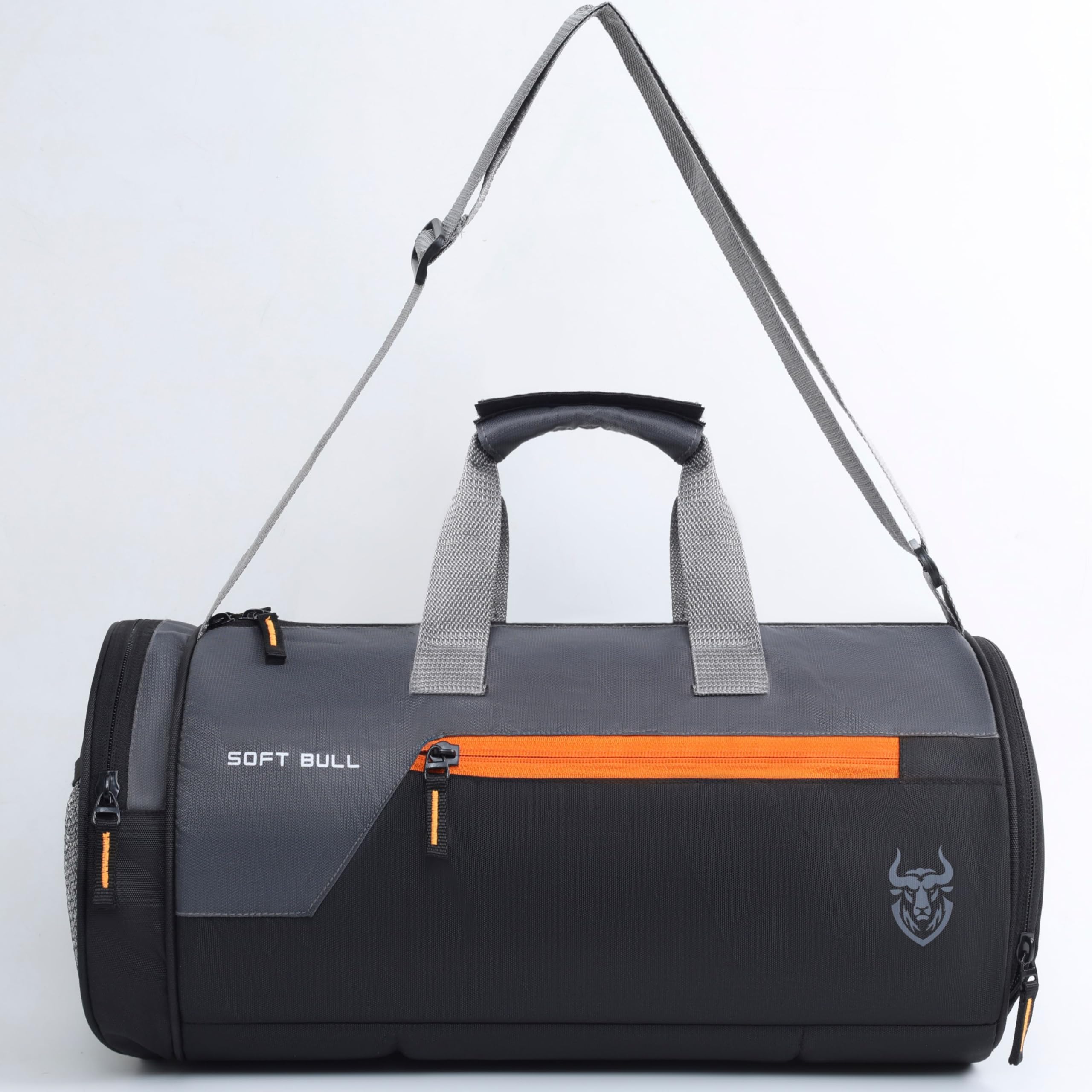 Soft Bull Gym Bag for Men 29L with Shoe Compartment | Gym Bags for Man Waterproof Duffle Bag | Sports Travel Bag for Men & Women | Gym Duffle Bag for Men for Workout, Travel, Sports Black