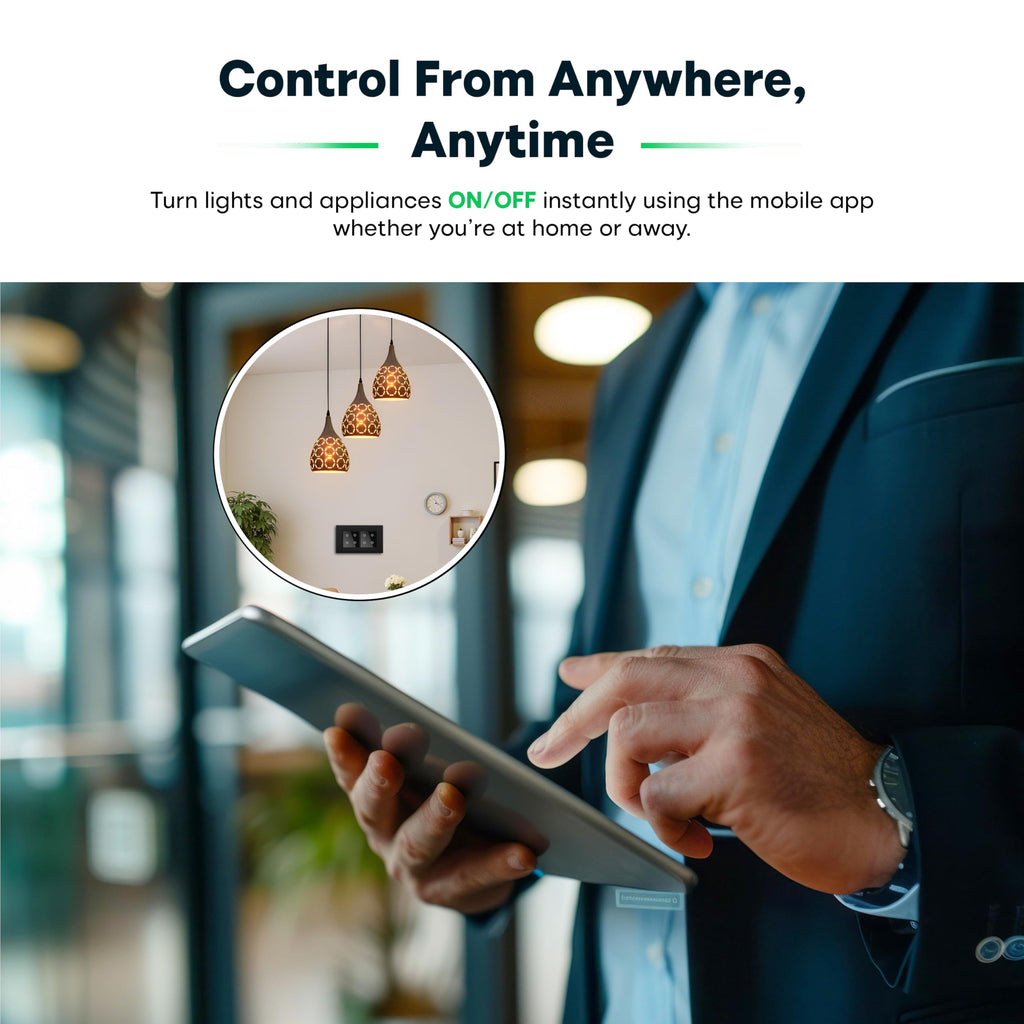 SmartLife Modular 4 Gang Touch Smart Switch (White) | WiFi + BLE | Premium Glass Finish | Compatible with Alexa, Google Assistant, HA, IFTTT & SmartLife App | Fits Roma & Similar Plates
