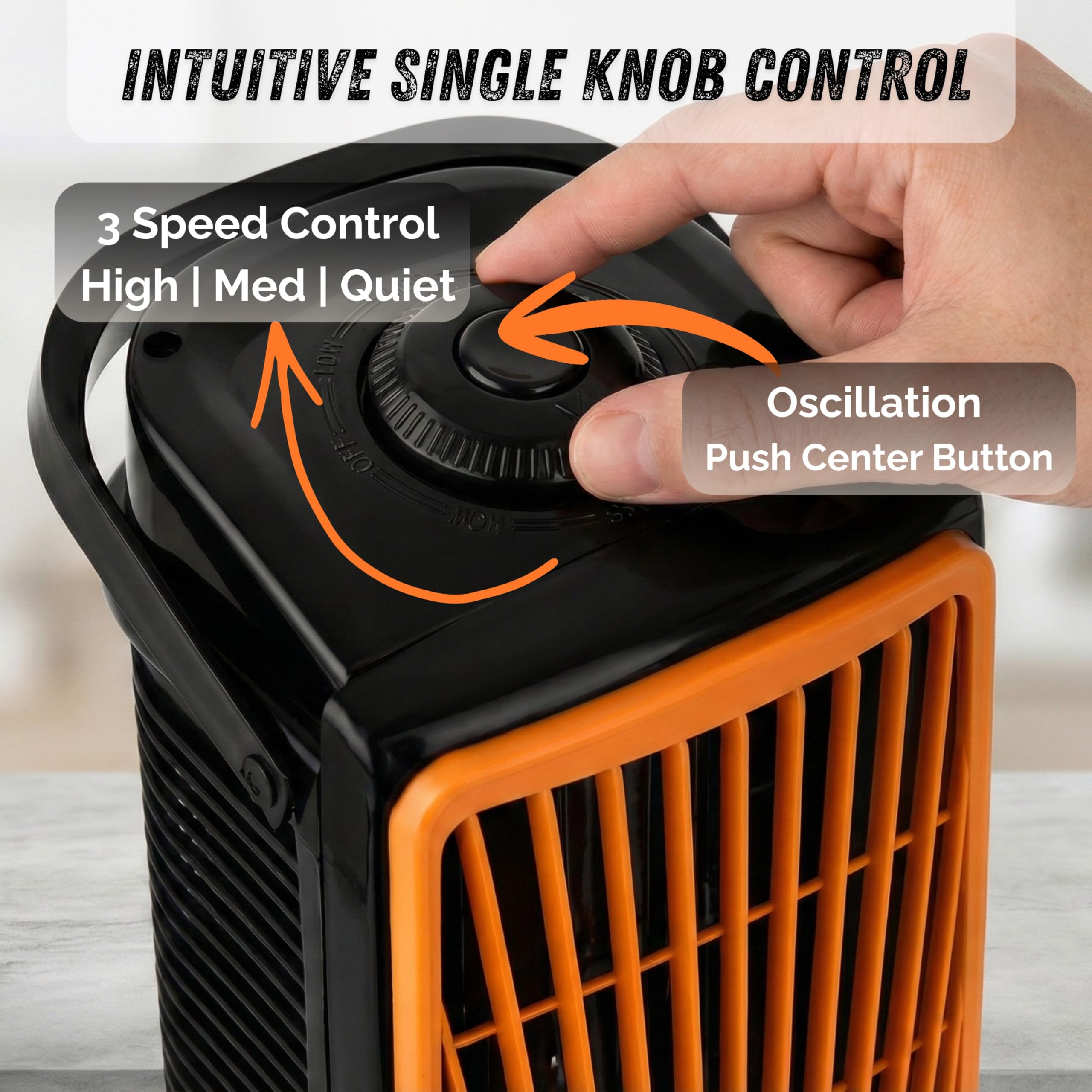 Ekvira Aura High Speed Cooling Fan NEW | High Speed Tower Fan | 120° Oscillation | 3 Speed Single-Knob Control | Bladeless Safe Design | 1 Year Warranty | Portable Table Fan for Home Office Kitchen