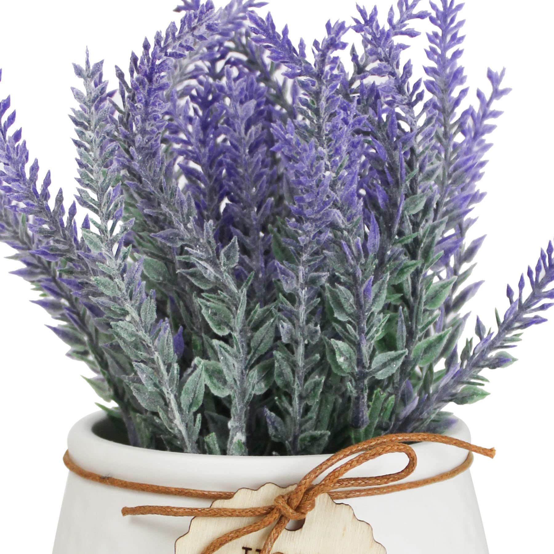 TIED RIBBONS Polyester Artificial Lavender Flower Plant with Pot (Multi, 22.8 Cm X 10.1 Cm) Home Décor Items for Living Room Balcony Kitchen Bedroom Office Table Top Decoration