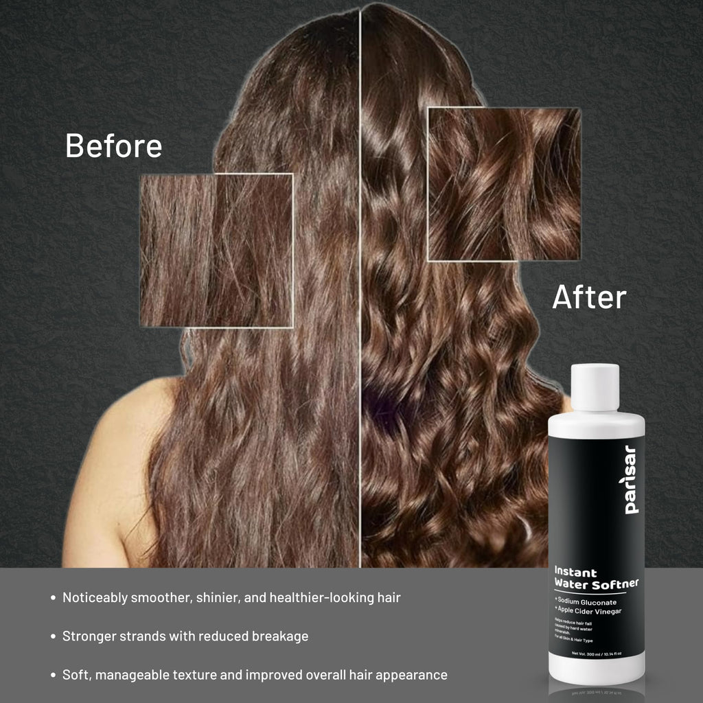 Parisar Instant Water Softener for Home & Bath 300ml (Pack of 1)| Hard Water Softener Liquid | pH Balanced Formula | For Softer Skin & Smoother Hair
