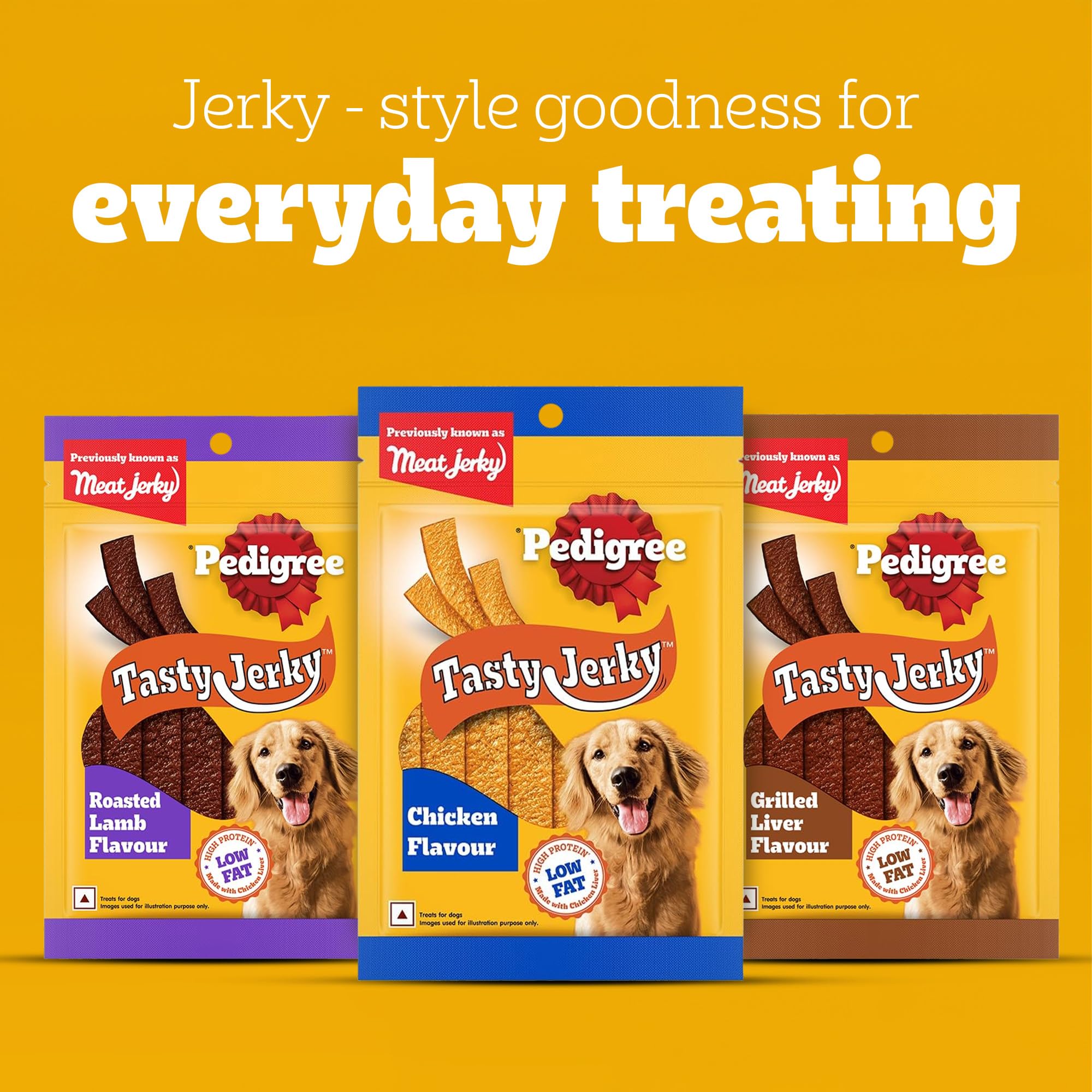 Pedigree Tasty Jerky Dog Treat, Chicken Flavour, 70g Jerky-style Treats for Bonding, Low-fat and Rich-protein* Dog Treat