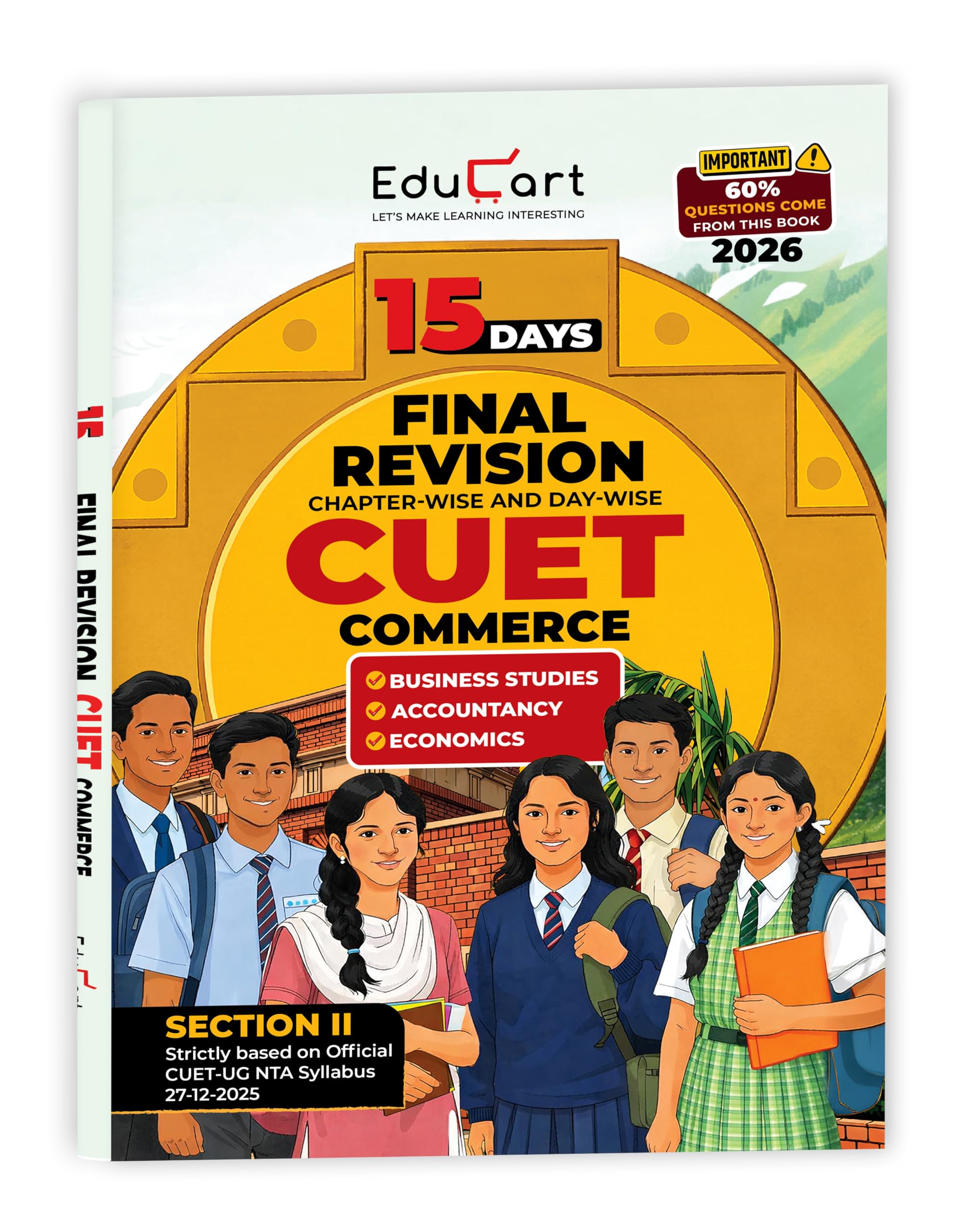 Educart CUET Commerce 2026 | 15 Days Chapter-wise Final Revision Book | Business Studies, Accountancy, Economics (Based on Latest CUET UG Syllabus Section II)