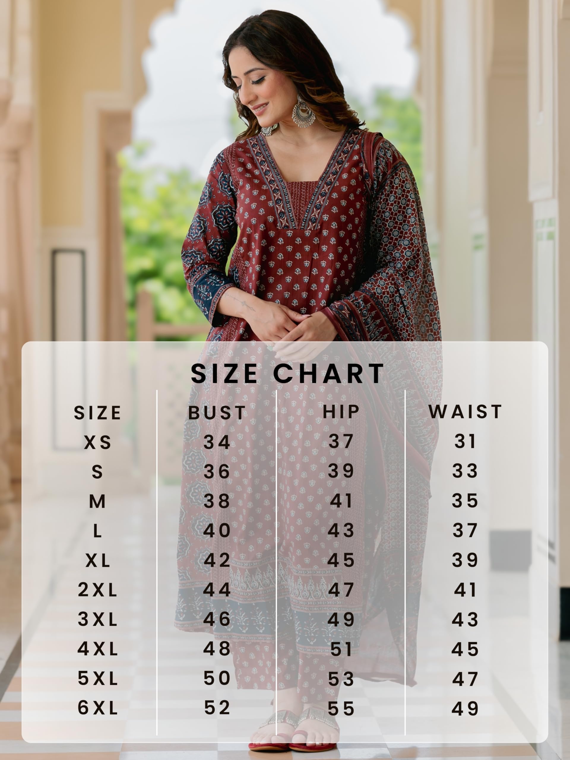 Arayna Women’s 100% Pure Cotton Printed Ethnic Suit | A-Line Kurta Set with Pant & Dupatta, Maroon, Large