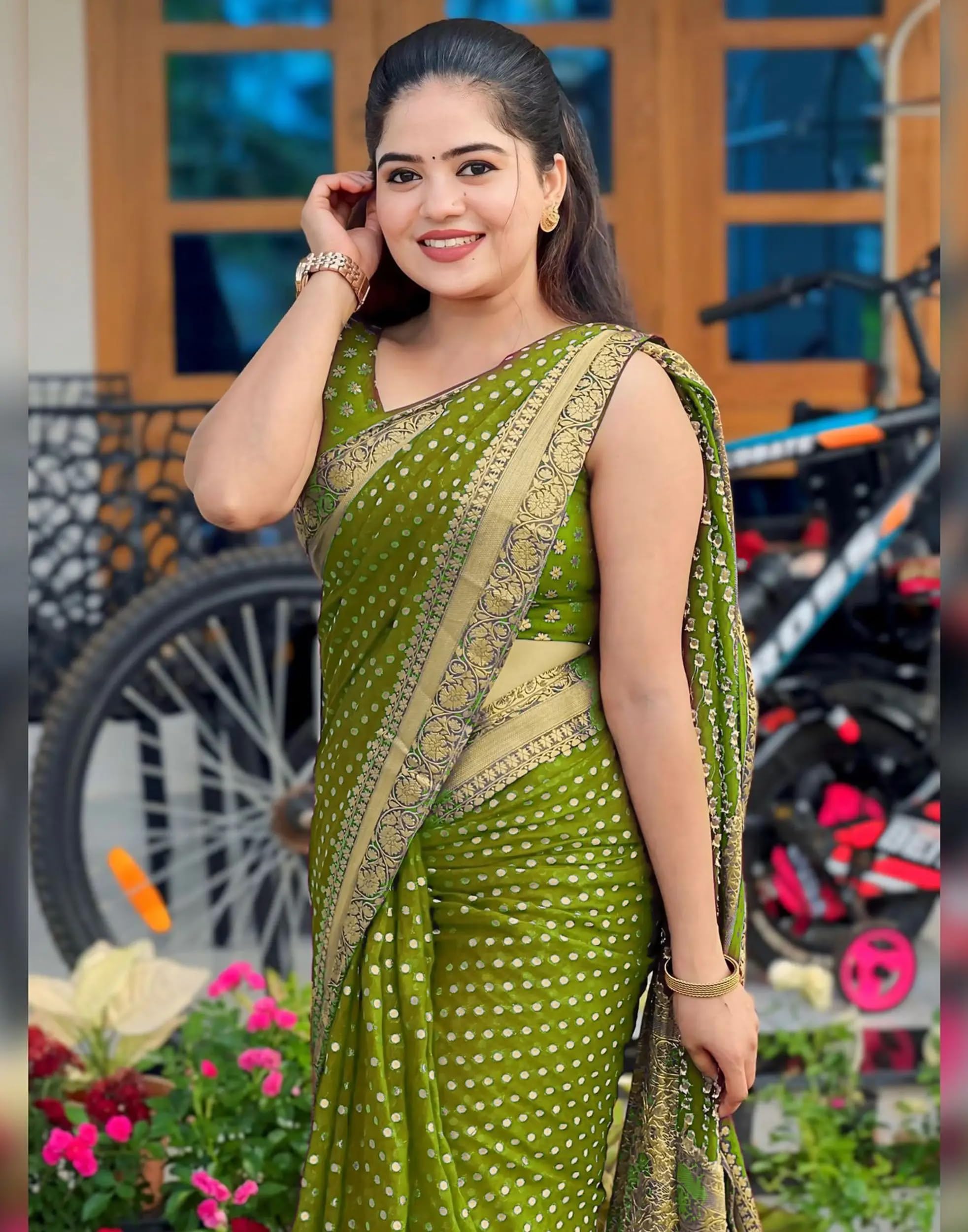 Shasmi Women's Mehndi Banarasi Pure Kanjivaram Silk Saree Soft new ladies Design Wear Pattu Sarees Latest 2026 Cotton Party Sari collections With Blouse Piece for Wedding sadi (PARI-236-MEHNDI)