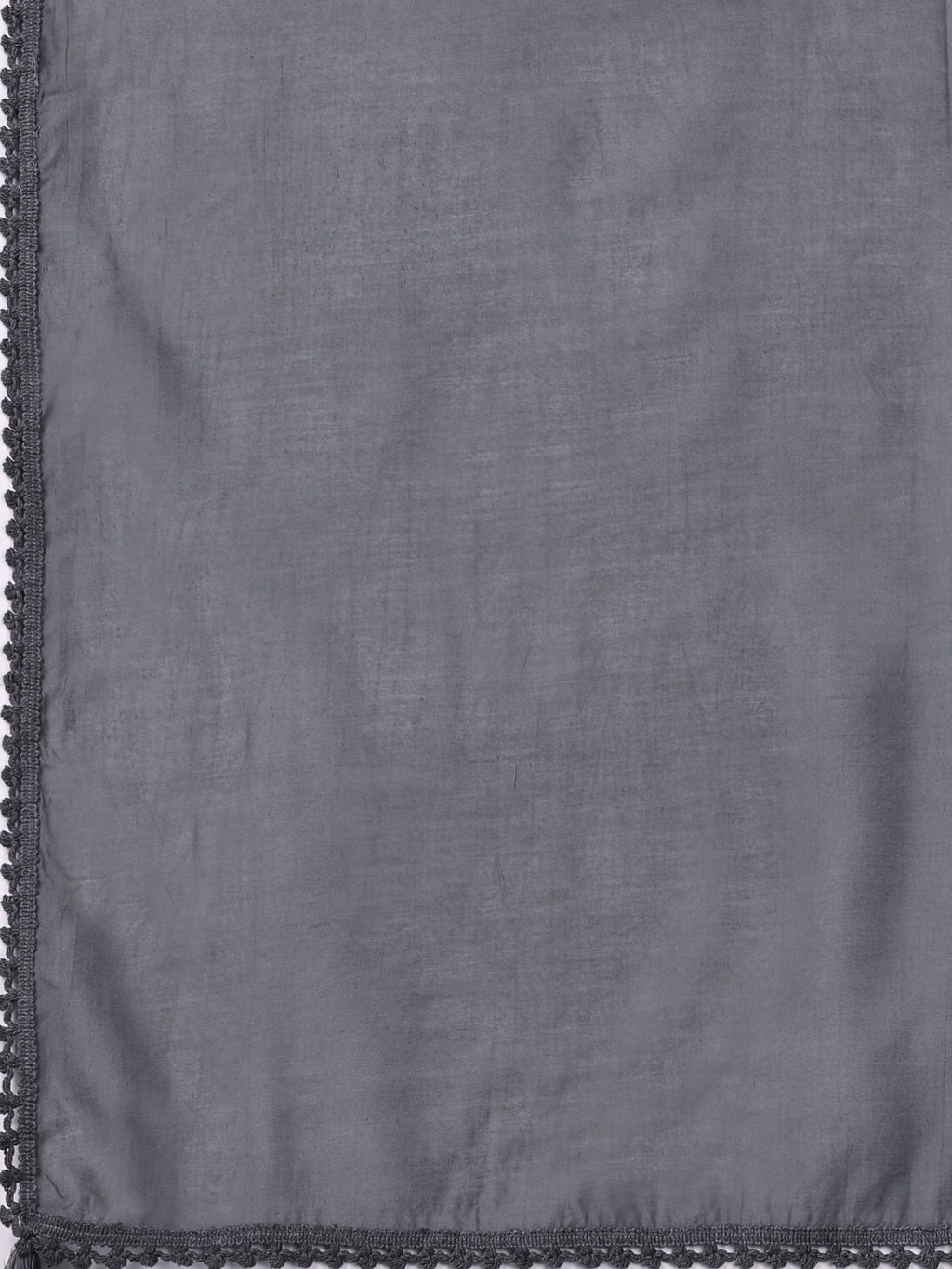 SHOPPING QUEEN Women's Silk Chikankari Kurta Pant with Dupatta (A526_Dim Grey_M)