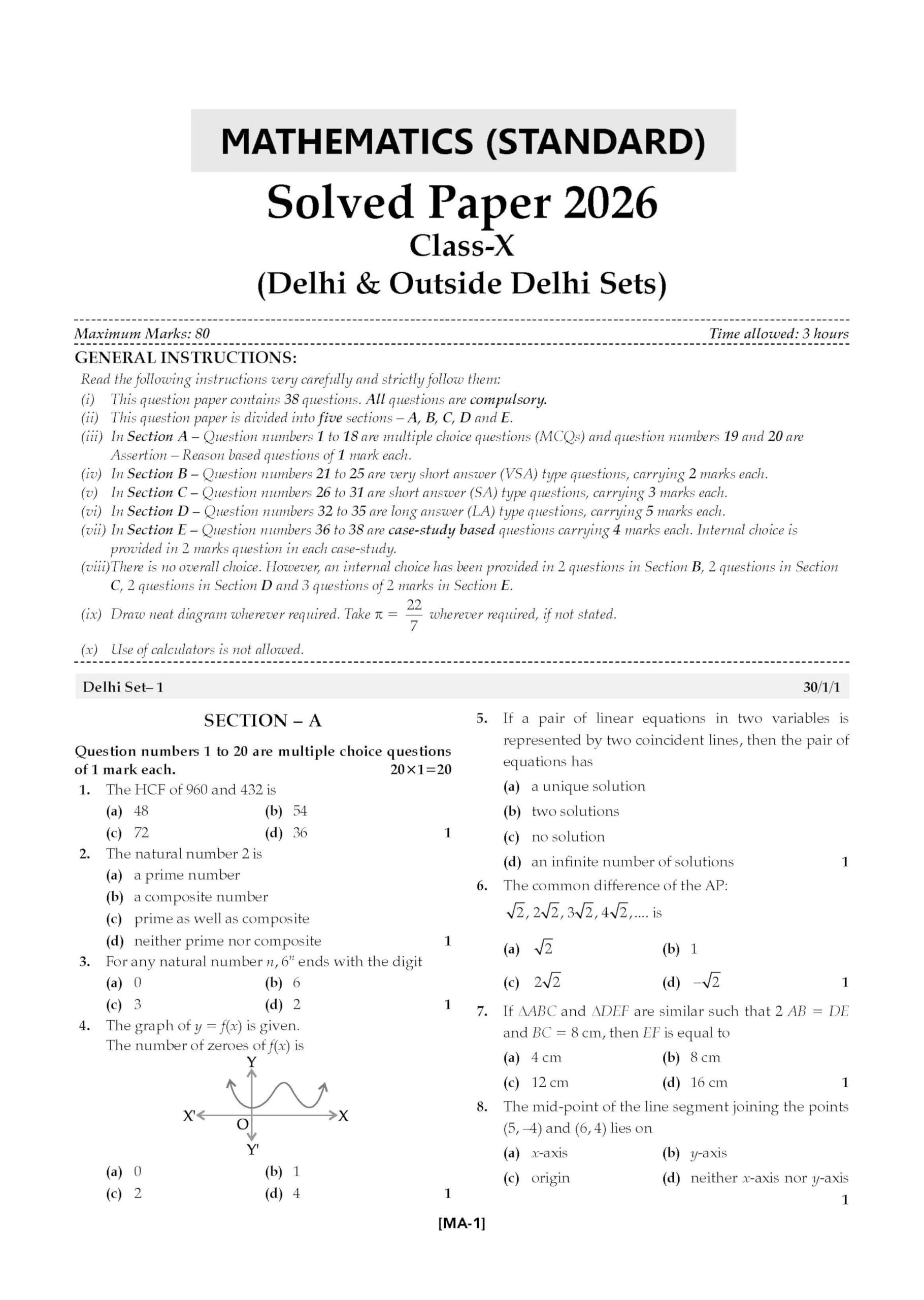 Oswaal CBSE 10 Previous Years Papers | Year-wise: Solved Papers (2017-2026) for Class 10 | Includes 2026 Papers (Delhi & Outside Delhi)- fully solved|NCERT & Competency-based questions| For 2027 Exam