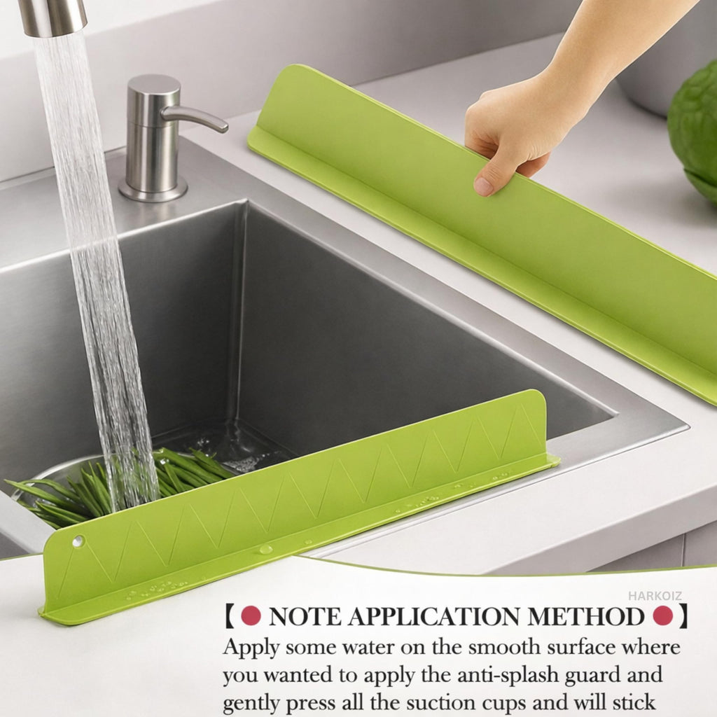 Silicone Sink Splash Guard 40 CM for Indian Kitchens | Standard Size Anti-Splash Water Control Strip with Strong Suction Cups | Reusable Sink Edge Guard for Kitchen & Bathroom (Pack of 1)