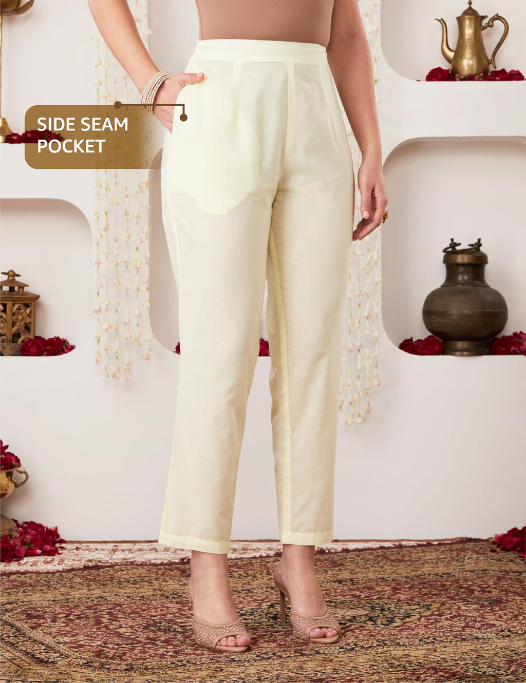Amazon Brand - Myx Women's Embroidered Cotton Kurta Pant Set with Dupatta (SS25-MYX-SHU-KS-06_White_4XL)