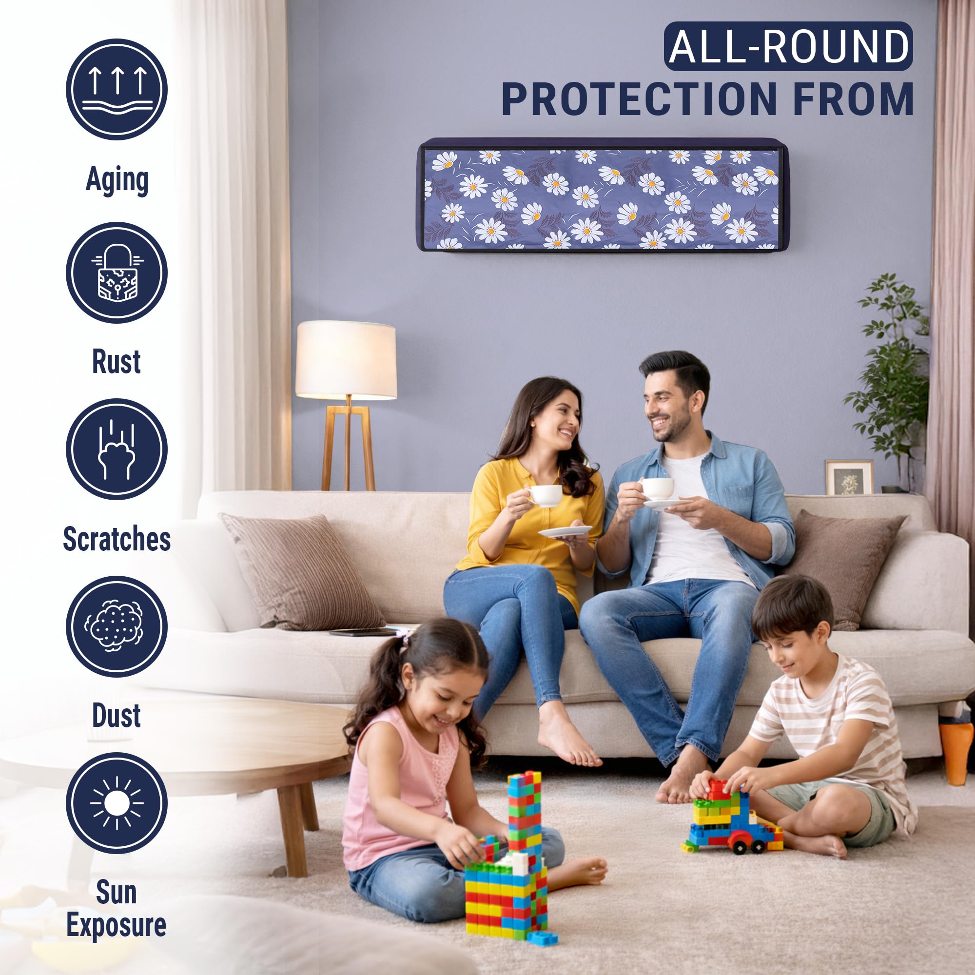 Robustt 1.5 Ton Split AC Cover for Indoor and Outdoor Unit | Waterproof & Dustproof AC Covers with Sun Exposure and Rust Protection