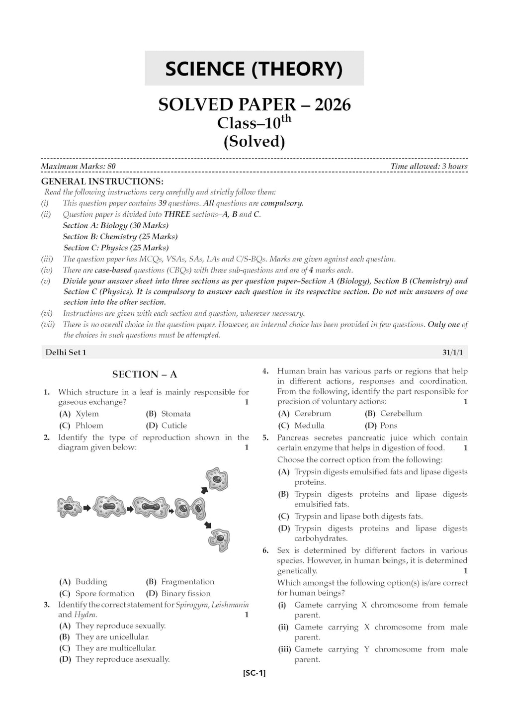 Oswaal CBSE 10 Previous Years Papers | Year-wise: Solved Papers (2017-2026) for Class 10 | Includes 2026 Papers (Delhi & Outside Delhi)- fully solved|NCERT & Competency-based questions| For 2027 Exam
