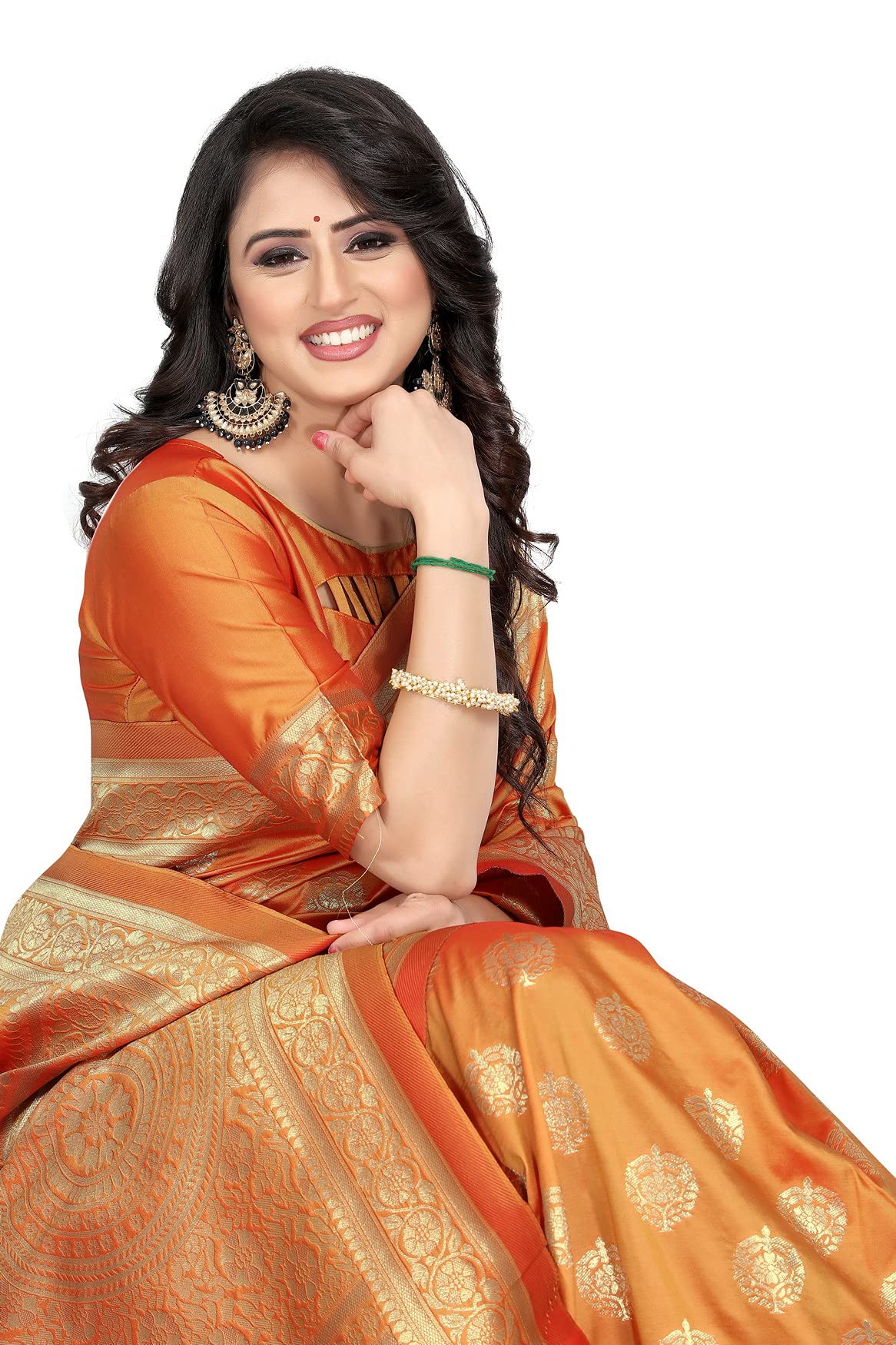 Shasmi Women's Banarasi Saree Pure Kanjivaram Silk Saree Soft new ladies 2026 Design Wear Pattu Sarees Latest Cotton Party Sari collections With Blouse Piece for Wedding sadi (PARI S-2 MUSTARD)