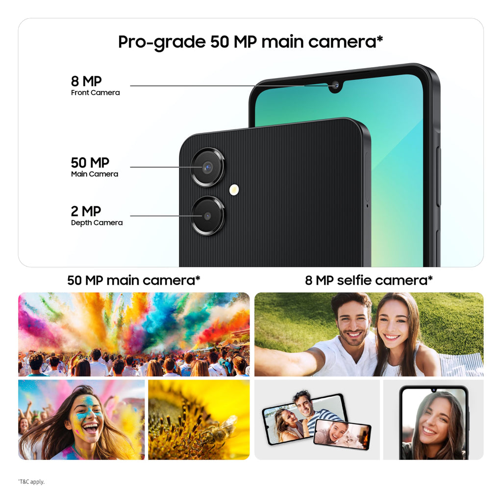 Samsung Galaxy A06 5G (Gray, 4GB RAM, 64GB Storage) | 50MP Dual Camera | 4 Gen OS Upgrades | IP54 Rating | Voice Focus