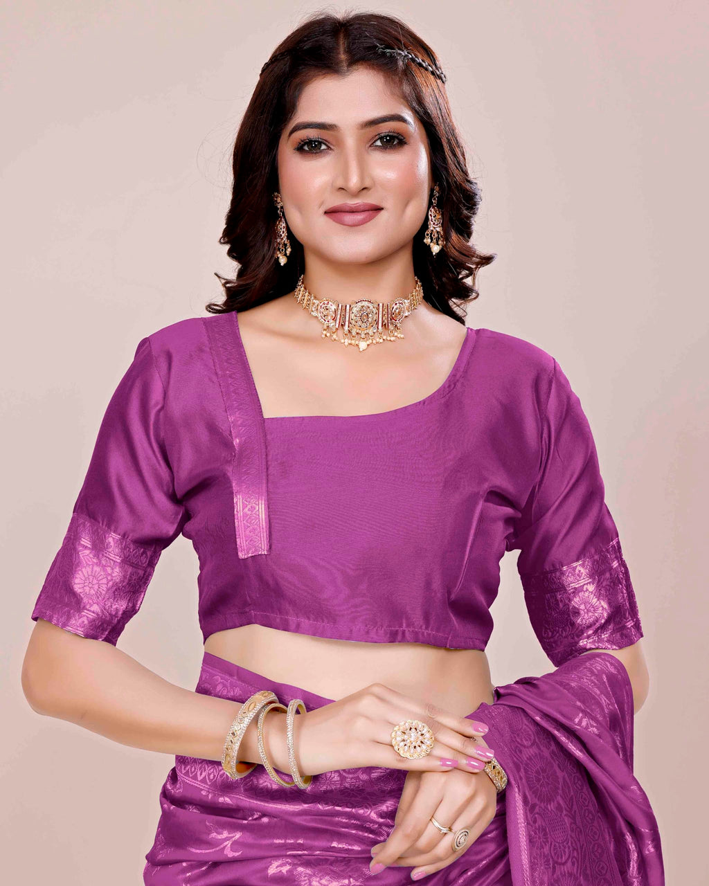 Shasmi Women's Wine Banarasi Pure Kanjivaram Silk Saree Soft new ladies Design Wear Pattu Sarees Latest 2026 Cotton Party Sari collections With Blouse Piece for Wedding sadi (PARI-228 WINE)