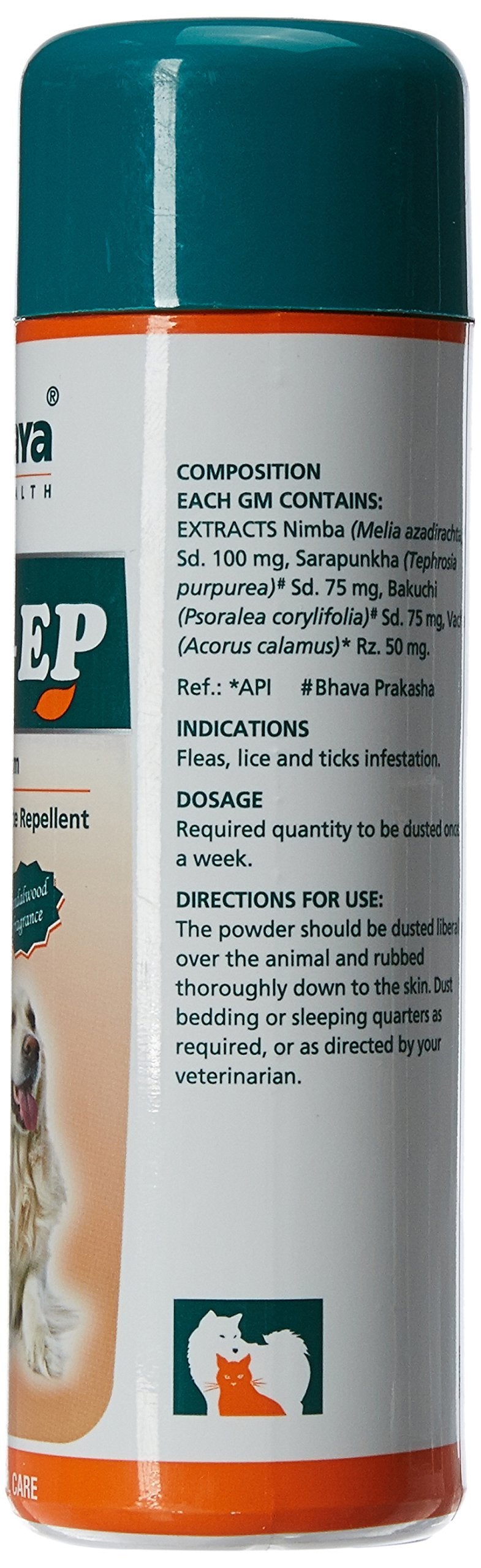 Himalaya Erina-EP Powder | 150 g | Tick & Flea Control for Dogs & Cats | With Neem & Eucalyptus for Skin Health & Hygiene