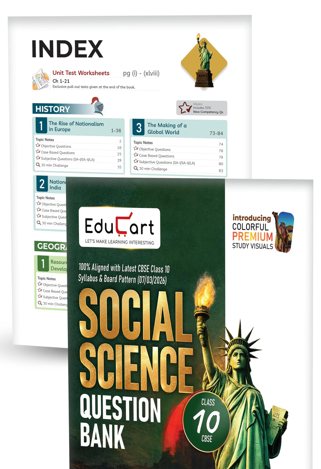 Educart CBSE Question Bank Class 10 Bundle - Science, Mathematics, Social Science and English 2026-27
