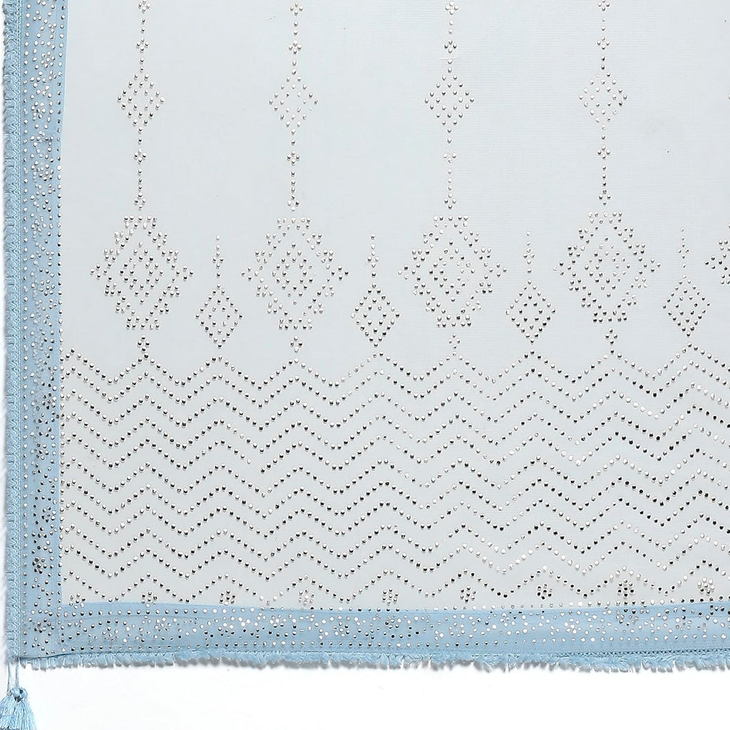 Biba Women Powder Blue Cotton Embellished Anarkali Kurta Set_36