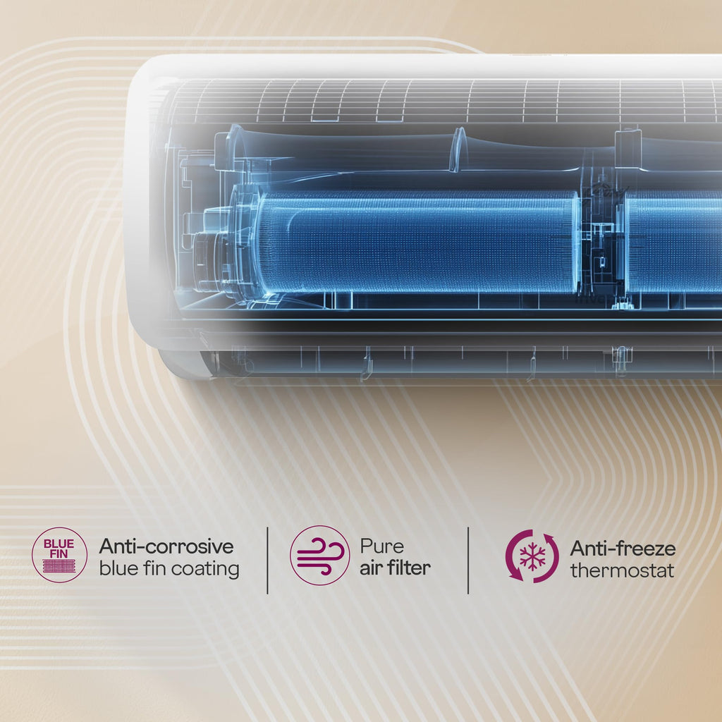 Godrej 1.5 Ton 3 Star, 5 Years Comprehensive Warranty,AI Powered, 5 in1 Convertible Cooling, Inverter Split AC (Copper, Heavy Duty Cooling at 52°C, AC 1.5T SIC 18NTC3 WZE 3S,White)