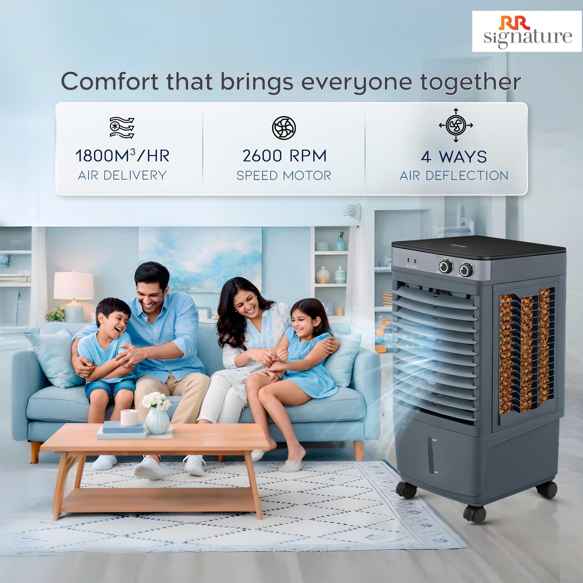 RR Signature WINCHILL CH Personal Air Cooler 50 LTR 【Dark Grey】