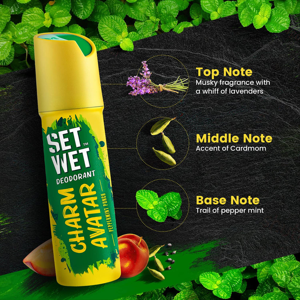 SET WET Deodorant Spray Perfume Cool, Charm & Mischief Avatar for men, 150ml (Pack of 3)