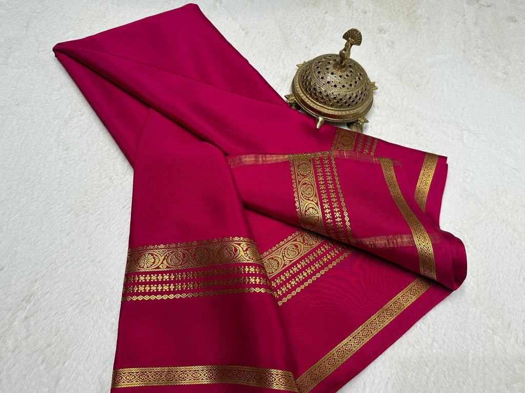 LUREE STYLE Women's Mysore Silk Saree Elegant Handwoven Traditional Saree with Vibrant Patterns, Perfect for Festivals, Weddings, and Special Occasions