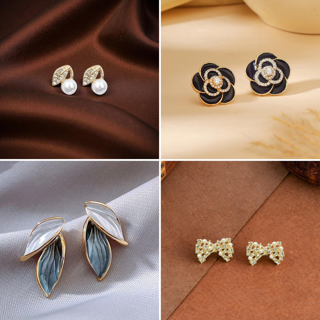 MakeYourGift Pretty Pairings 12 Pairs Earrings Set for Women with Jewellery Box | Stylish Stud, Pearl, Drop & Designer Earrings | Premium Gift Set for Girls | Birthday, Anniversary, Engagement
