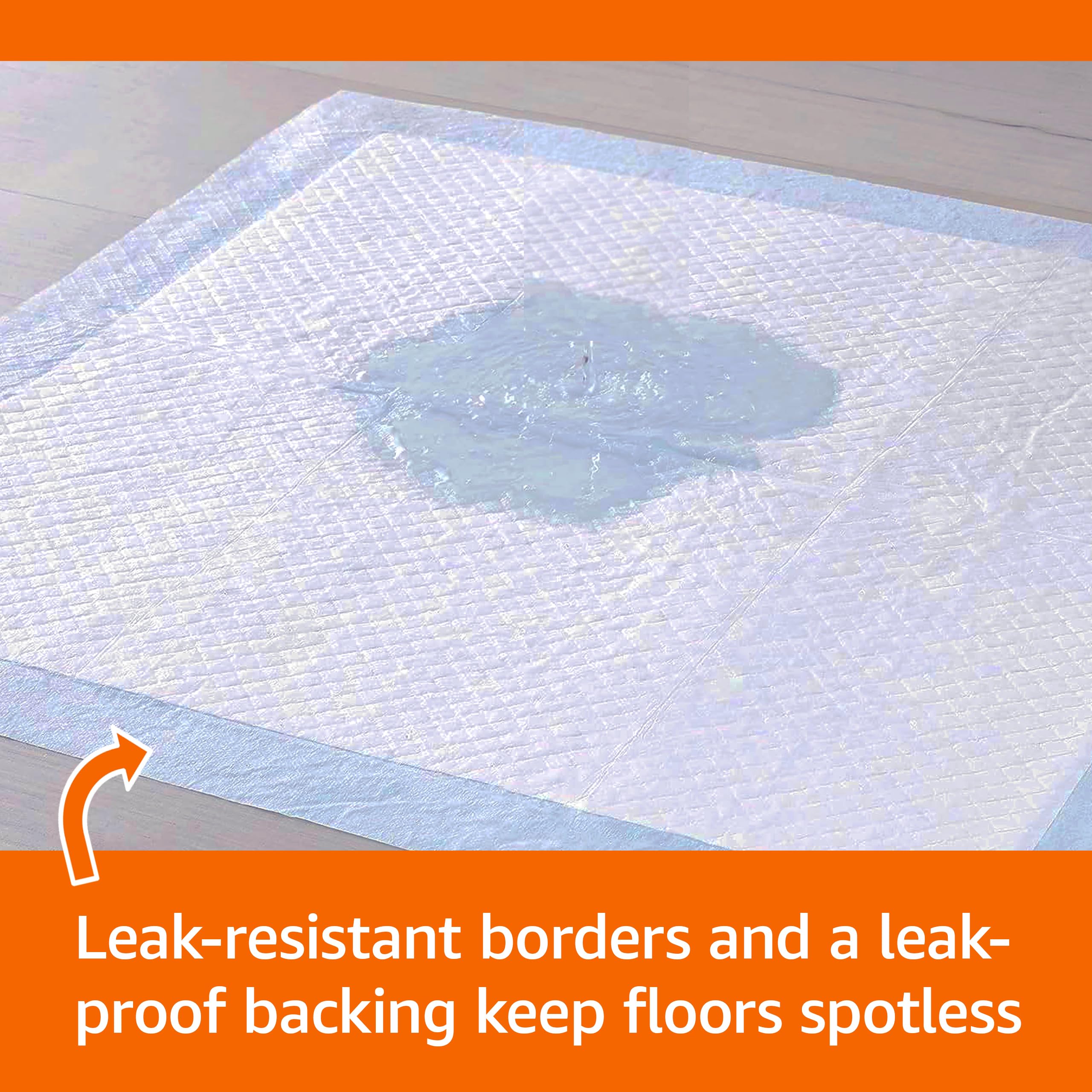 AmazonBasics Pet Pee Pads for Potty Training| Standard | Regular 56 x 56cms | 50 Pieces | Leak-Proof Quick Dry Design, 5-Layer Design, for Small Dogs and Puppies (Standard, Regular Size, 50 Pads)