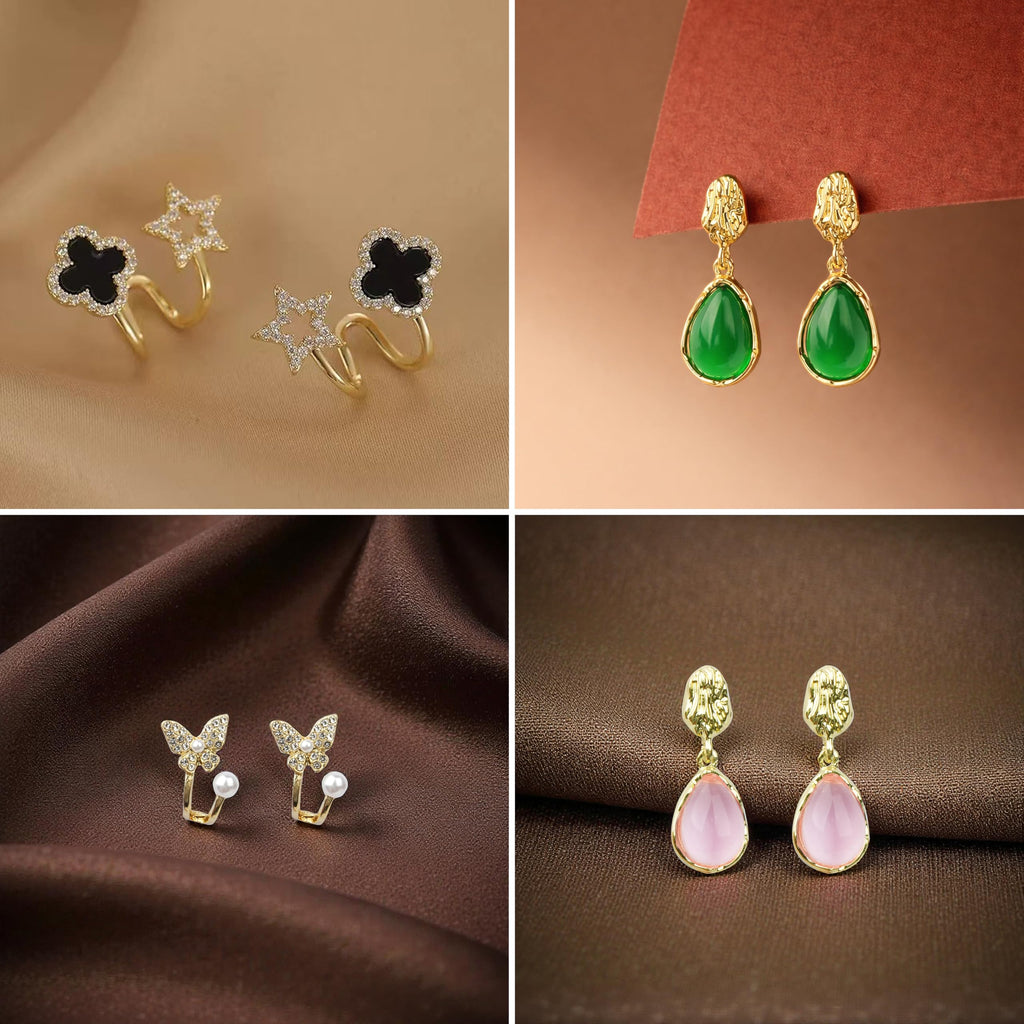 MakeYourGift Pretty Pairings 12 Pairs Earrings Set for Women with Jewellery Box | Stylish Stud, Pearl, Drop & Designer Earrings | Premium Gift Set for Girls | Birthday, Anniversary, Engagement