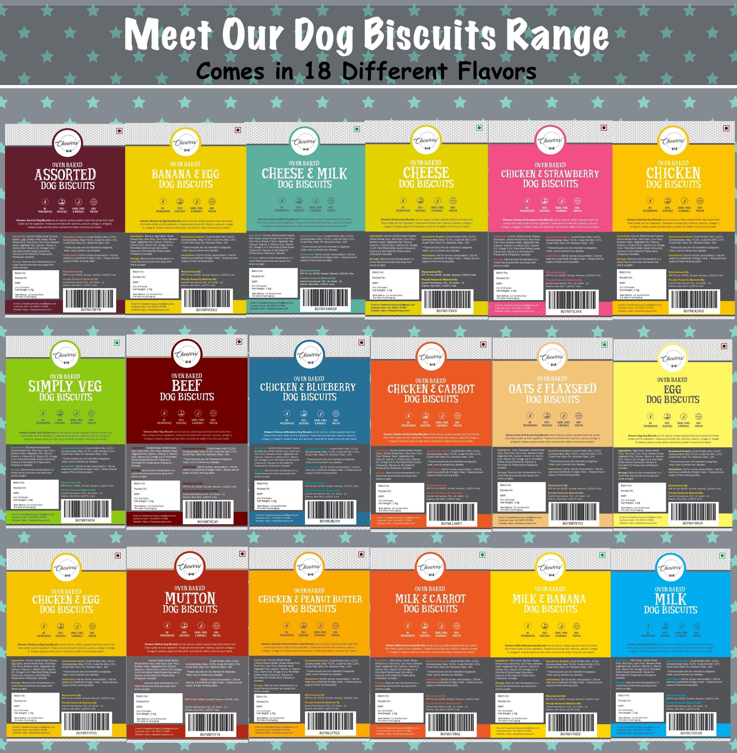 chewers Adult Oven Baked Real Mutton Dog Biscuits, Lamb, Dog Treat 1 Kg