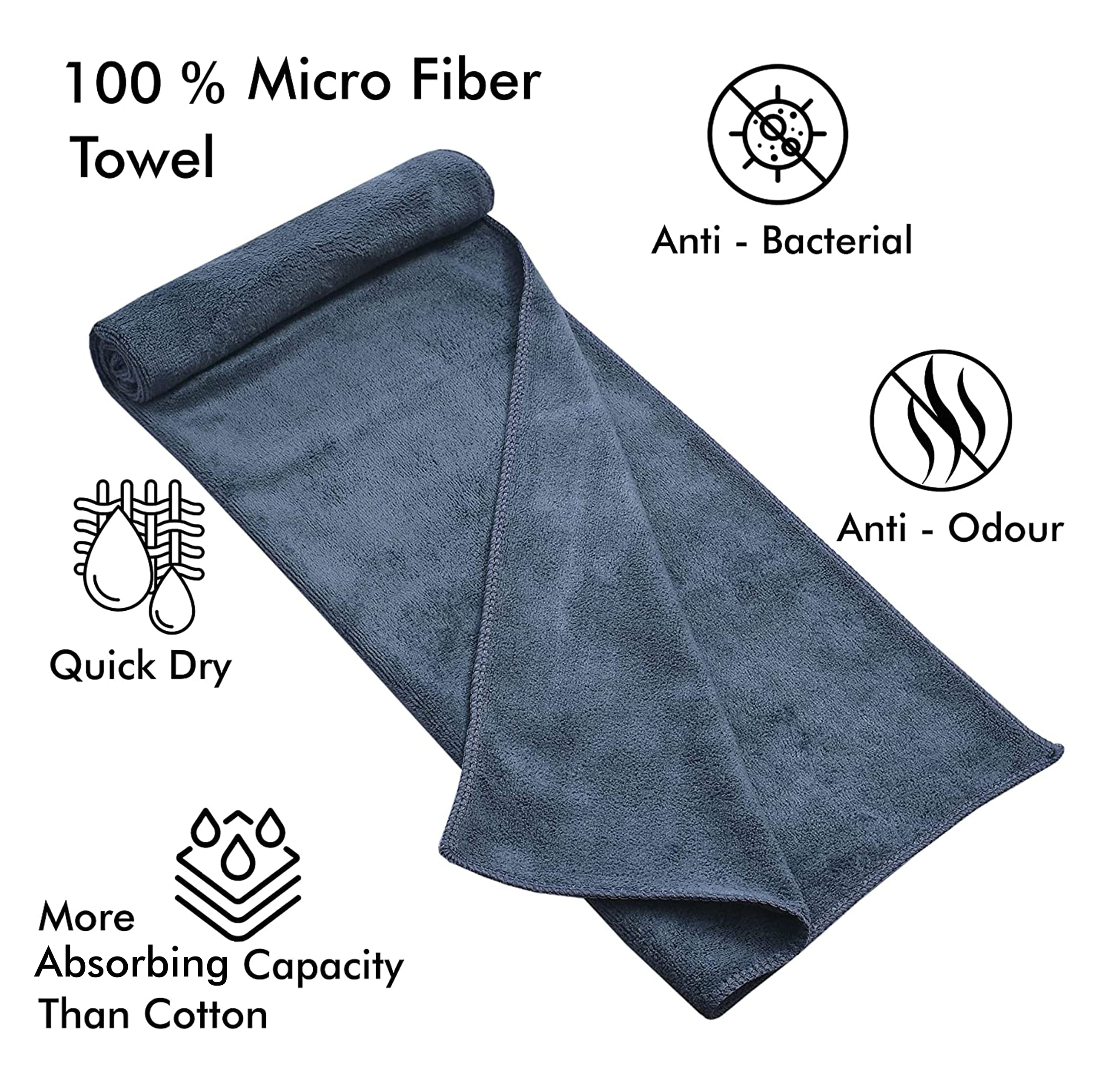 Yellow Weaves Super Soft Microfiber Hand Towels, Gym & Workout Towels 400 GSM, Multicolour 1, Set of 1