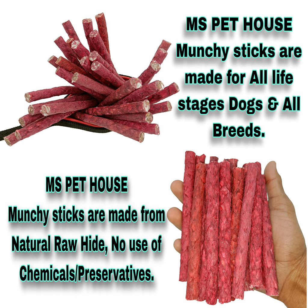 MS PET HOUSE Dog Chew Sticks Munchy Stick Mix Flavours 900 Gram Dogs Snacks, Treats (450G Chicken Flavor and 450G Mutton Flavor Pack of 1), All Life Stages
